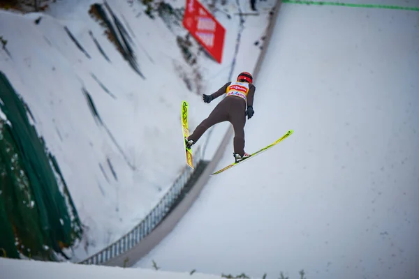 Rasnov Rumania Enero 2020 Unknown Ski Jumper Compets Win Ladies — Foto de Stock