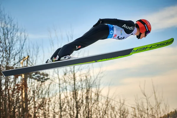 Rasnov Romania 24Th 26Th January 2020 Unknown Ski Jumper Compets — Stock Photo, Image