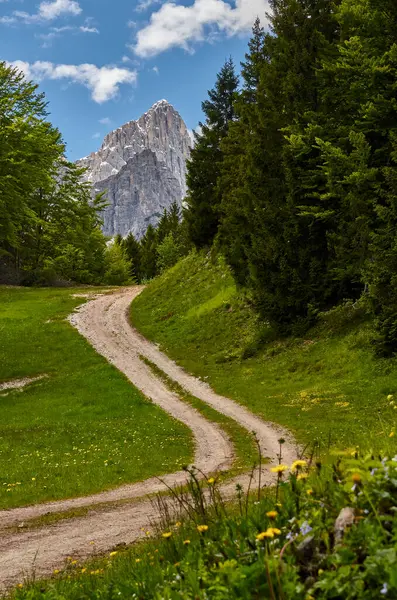 Όμορφη Θέα Της Ομάδας Dolomites Brenta Δει Από Molveno — Φωτογραφία Αρχείου