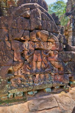 Angkor Thom 'daki Ta Som Tapınağı Khmer Tapınağı popüler bir turizm merkezi, Angkor Wat Arkeoloji Parkı Siem Reap, Kamboçya UNESCO Dünya Mirası Alanı