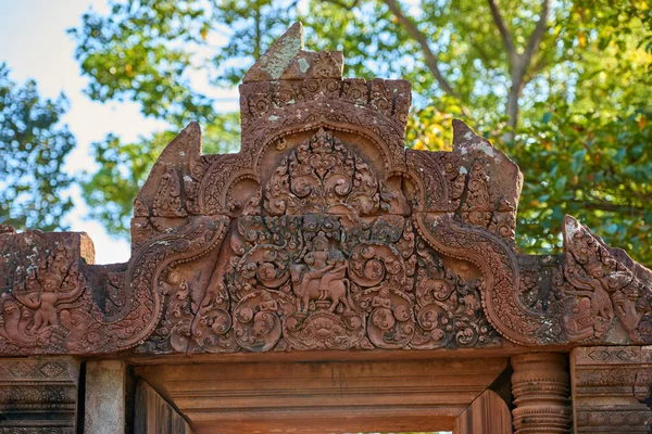 Prasat Banteay Srei Khmer Chrám Angkor Thom Populární Turistickou Atrakcí — Stock fotografie