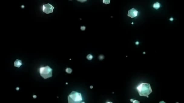 Animation Green Gem Particles Black Background — 비디오