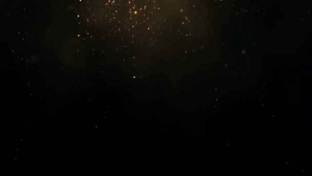 Animation Golden Dust Particle Black Background — 비디오