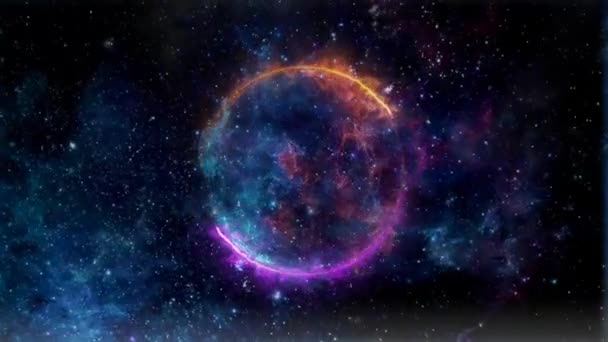 Фиолетовый Шар Космическом Фоне — стоковое видео
