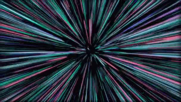 Цветные Линии Скорости Анимации Черном Фоне — стоковое видео