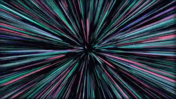 Animation Lignes Vitesse Colorées Sur Fond Noir — Video