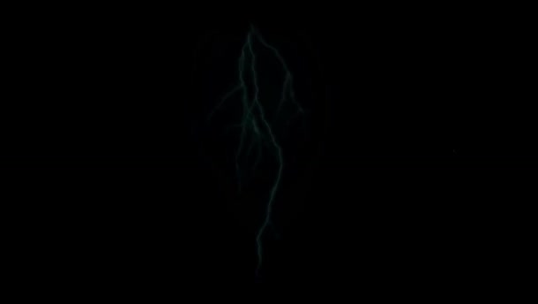 Animation White Lightning Черном Фоне — стоковое видео