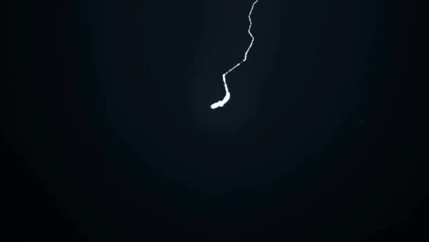 Siyah Arkaplanda Animasyon Beyaz Şimşek — Stok video
