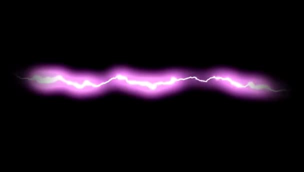黑色背景上的动画紫色闪电 — 图库视频影像