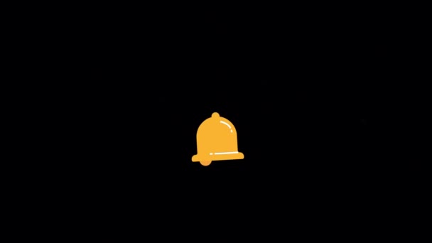 Animation Orange Glocke Auf Schwarzem Hintergrund — Stockvideo
