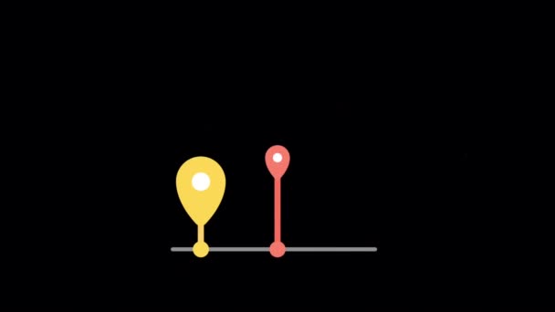 Анимация Цветная Контрольная Точка Черном Фоне — стоковое видео