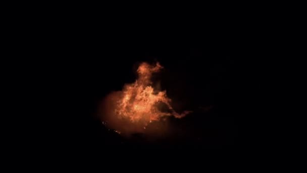 黒い背景に燃焼の炎のクローズ アップ — ストック動画