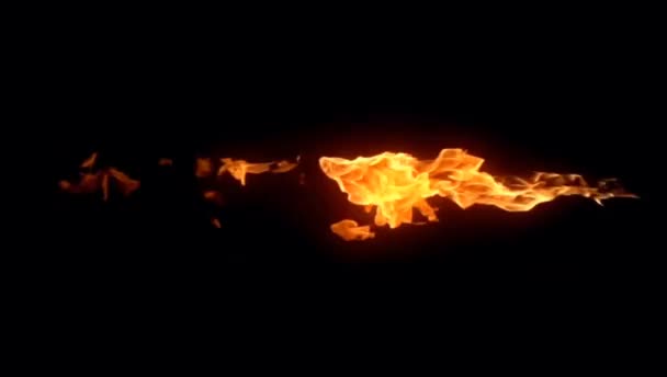 Крупный План Пламени Горящего Черном Фоне — стоковое видео