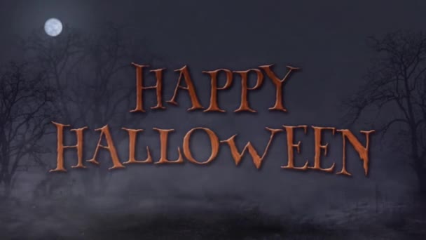 Texto Animación Happy Halloween Tema Con Marco Cuadrado Negro — Vídeos de Stock