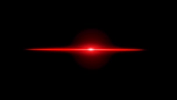 Animación Luz Línea Roja Sobre Fondo Negro — Vídeos de Stock