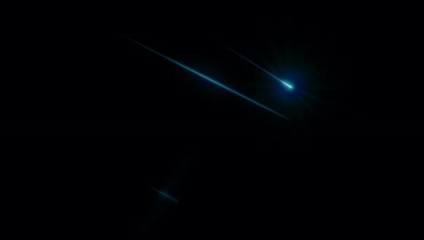 Realistic Arctic Meteor Shower Black Background — Stock Video