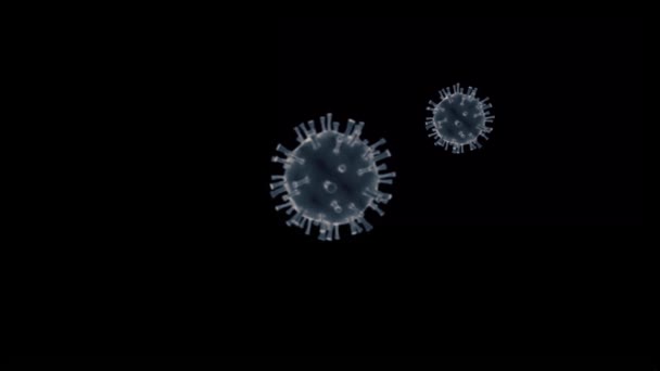 Siyah Arkaplanı Olan Animasyon Beyaz Virüs — Stok video