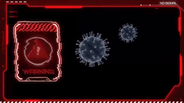 Virus Bianco Animazione Cornice Rossa Con Sfondo Nero — Video Stock