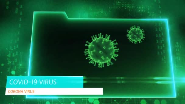 Animáció Zöld Keret Szöveg Covid Virus Szöveg Corona Virus Protectiev — Stock videók