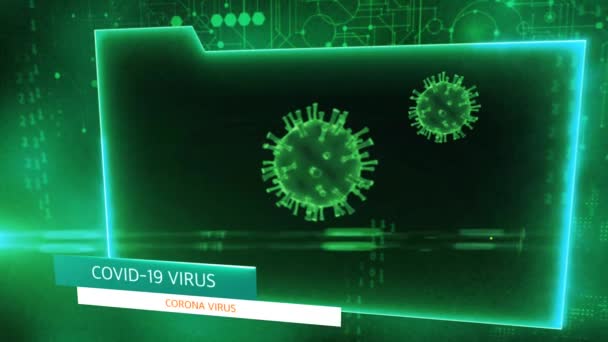 Animacja Zielona Ramka Tekstem Covid Virus Tekst Corona Virus Protectiev — Wideo stockowe