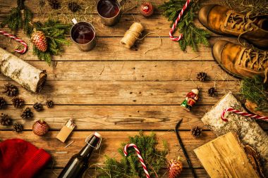 Kış Noel hafta sonu ülke kabin konsepti