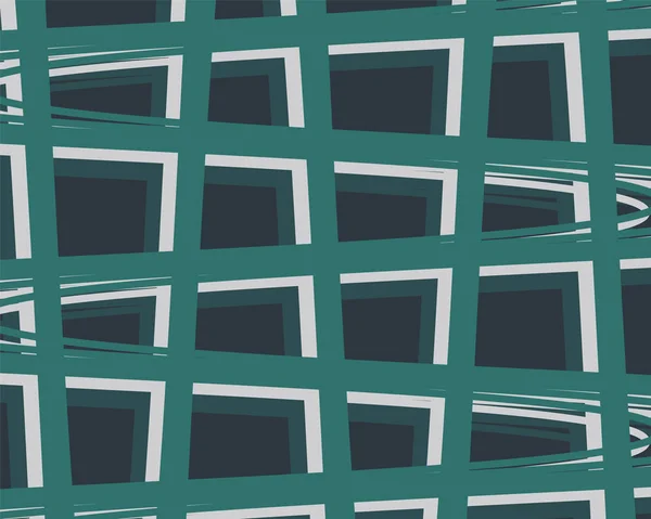 Симпатичный Арт Узор Зеленой Серой Клетке Заднем Плане — стоковый вектор