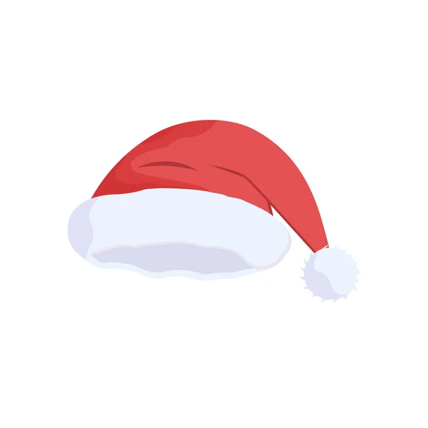Weihnachtsmann-Hut. traditioneller Weihnachtsschmuck, festlicher Neujahrsgruß — Stockvektor
