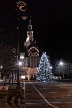 Noel ağacı Glasgow'da, Scot St Mungo'nın katedral önünde