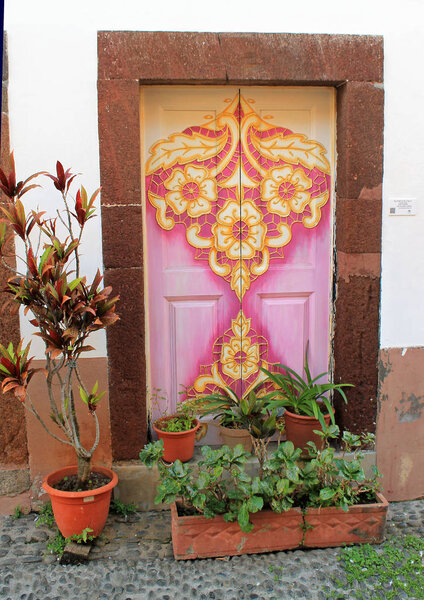 The colorful front door in Funchal, Madeira