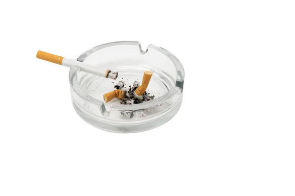 Cigaretta Hamutartó Izolált Fehér Háttérrel — Stock Fotó