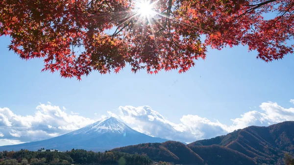 Vista Monte Fuji Lago Kawaguchi Japão Durante Temporada Outono — Fotografia de Stock