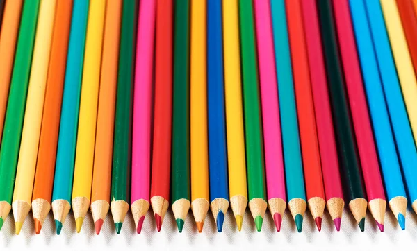 Lot Colored Pencils White Background Can Used Your Creativity — Stock Photo, Image