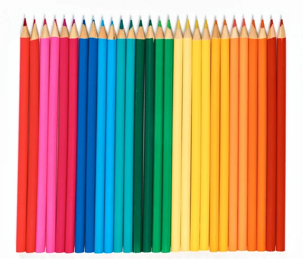 Lot Colored Pencils White Background Can Used Your Creativity — Stock Photo, Image