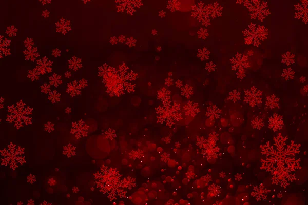 Roter Schnee-Bokeh-Hintergrund für wichtige Feste — Stockfoto