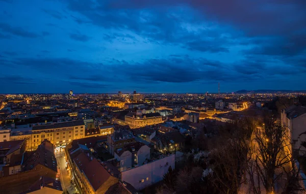 Záhřeb Noci Chorvatsko — Stock fotografie