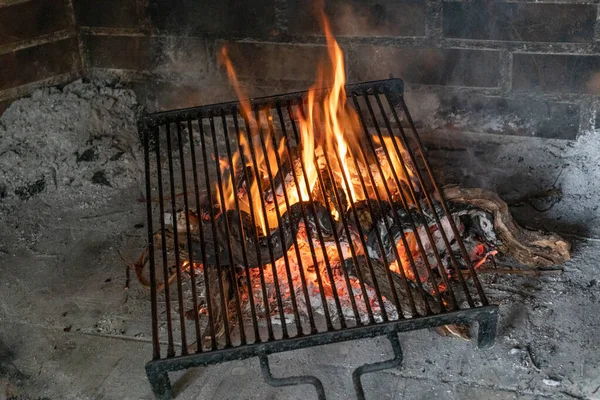 Огненный Фон Дрова Традиционная Кухня — стоковое фото