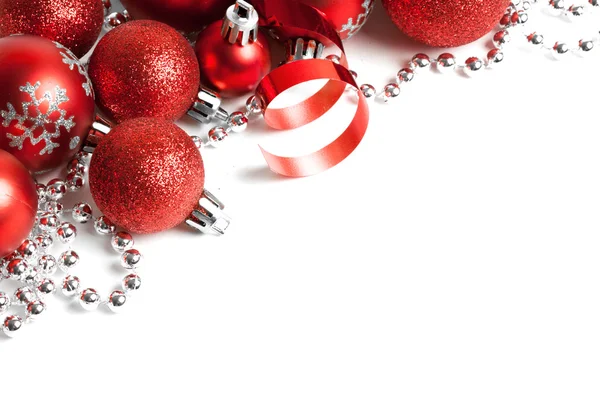 Christmas border with red ornament — Stock Photo, Image