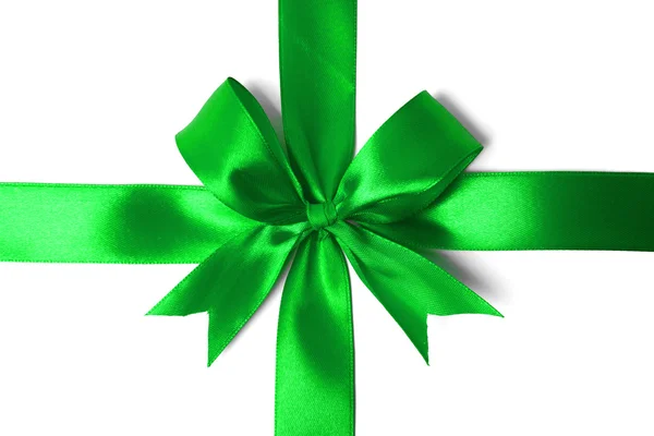 Green ribbon isolated on white background — Stock Photo, Image