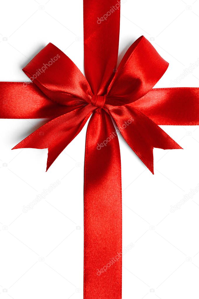 red ribbon isolated on white background