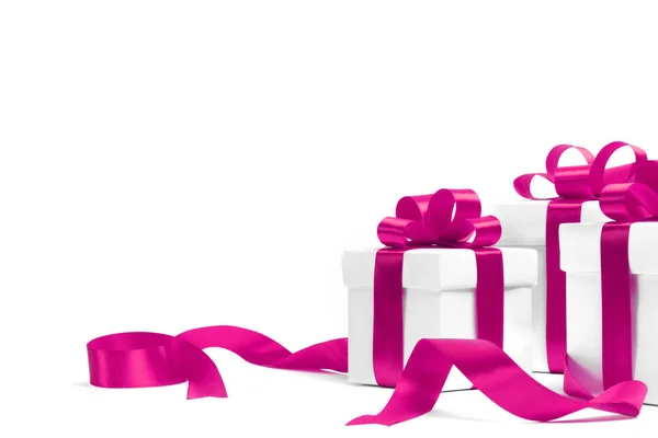 Set of gift boxes with a tape — Stock Photo, Image