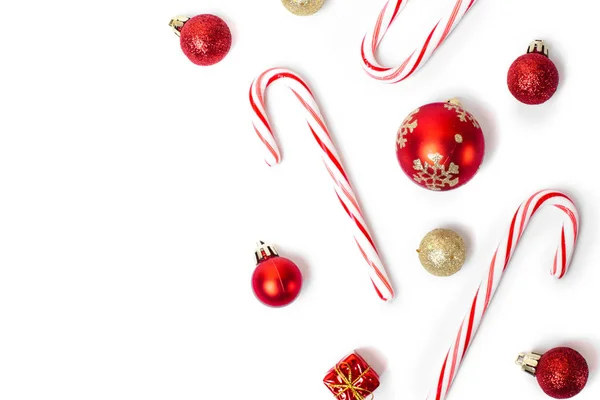 Caramelos y bolas de Navidad — Foto de Stock