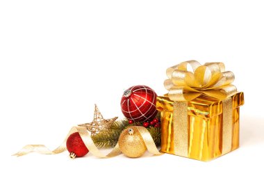 Noel hediye beyaz izole