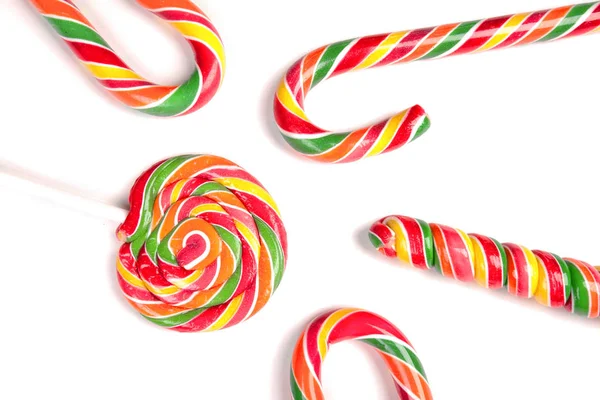 Christmas Candy Canes on white background — Stock Photo, Image
