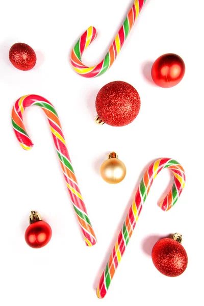 Christmas Candy Canes on white background — Stock Photo, Image