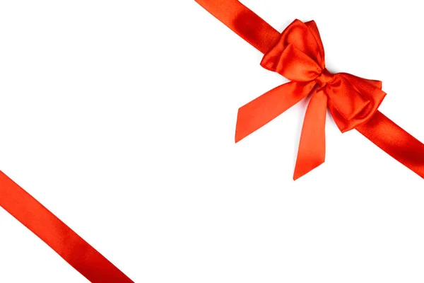 Red ribbon bow — Stock Photo, Image