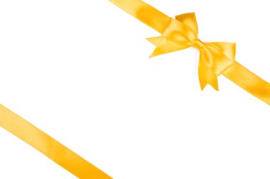 şeritler ile hediye yay, altın saten, tek