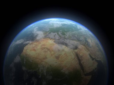 Gerçekçi 3d dünya küre. Nasa tarafından döşenmiş bu görüntü unsurları