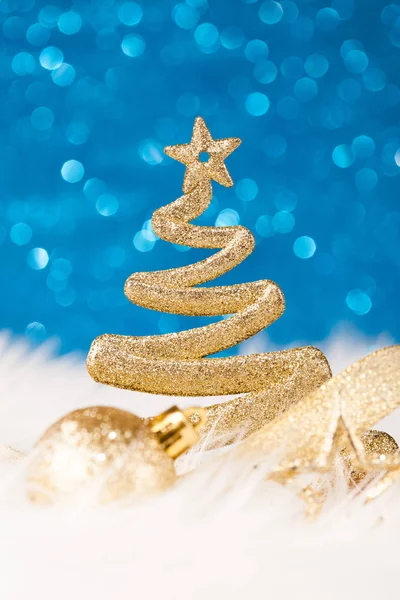 Weihnachtsbaum - goldener Glitzerglanz — Stockfoto