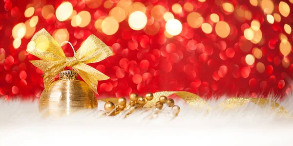 Decoração de Natal - Brilho dourado espumante — Fotografia de Stock