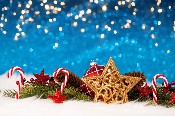 Estrela de Natal e decoração — Fotografia de Stock